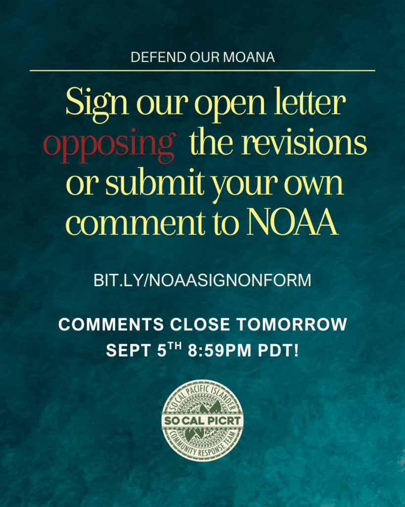 digital flyer for letter opposing NOAA revisions